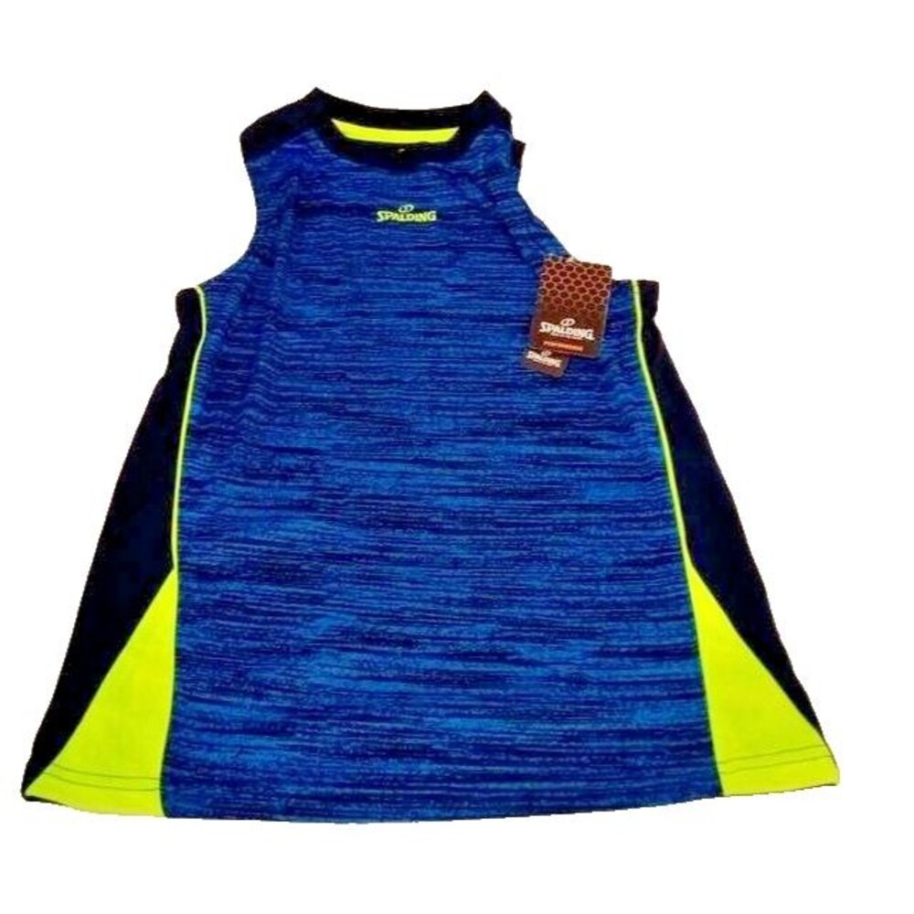 Spalding Logo Sleeveless Shirt for Boys, Speed Blue Size M/M (10/12)